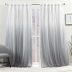 Exclusive Home Crescendo Lined Room Darkening Blackout Hidden Tab Top Curtain Panel Pair, 52''x96'', Grey, Set of 2