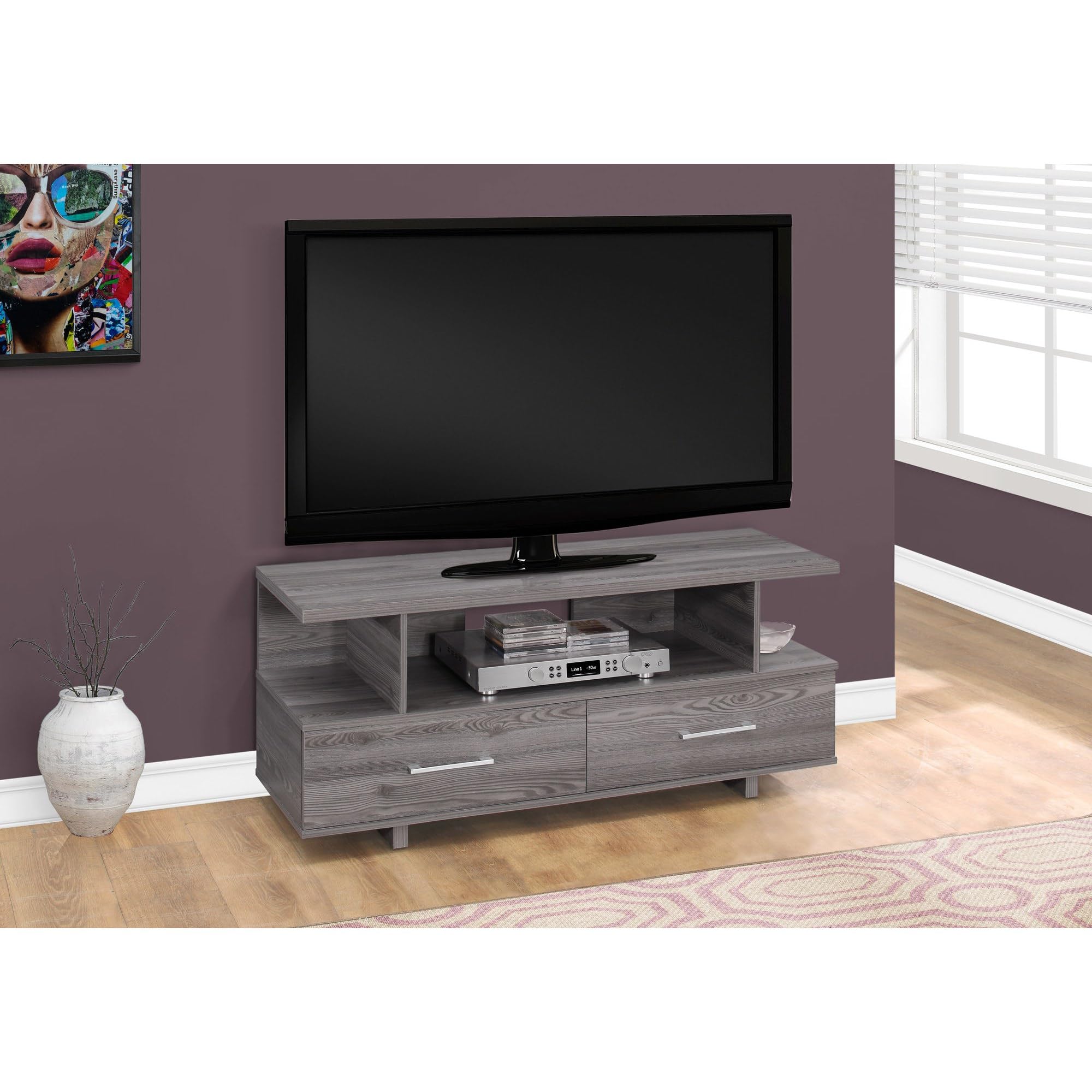 Monarch Specialties TV Stand, Grey,