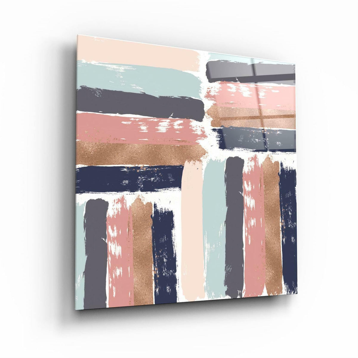 DesignSkinz Glass Wall Art for Living Room, Bedroom, Office, Study, Shelf (17x17inch)  Pastel Abstract 1