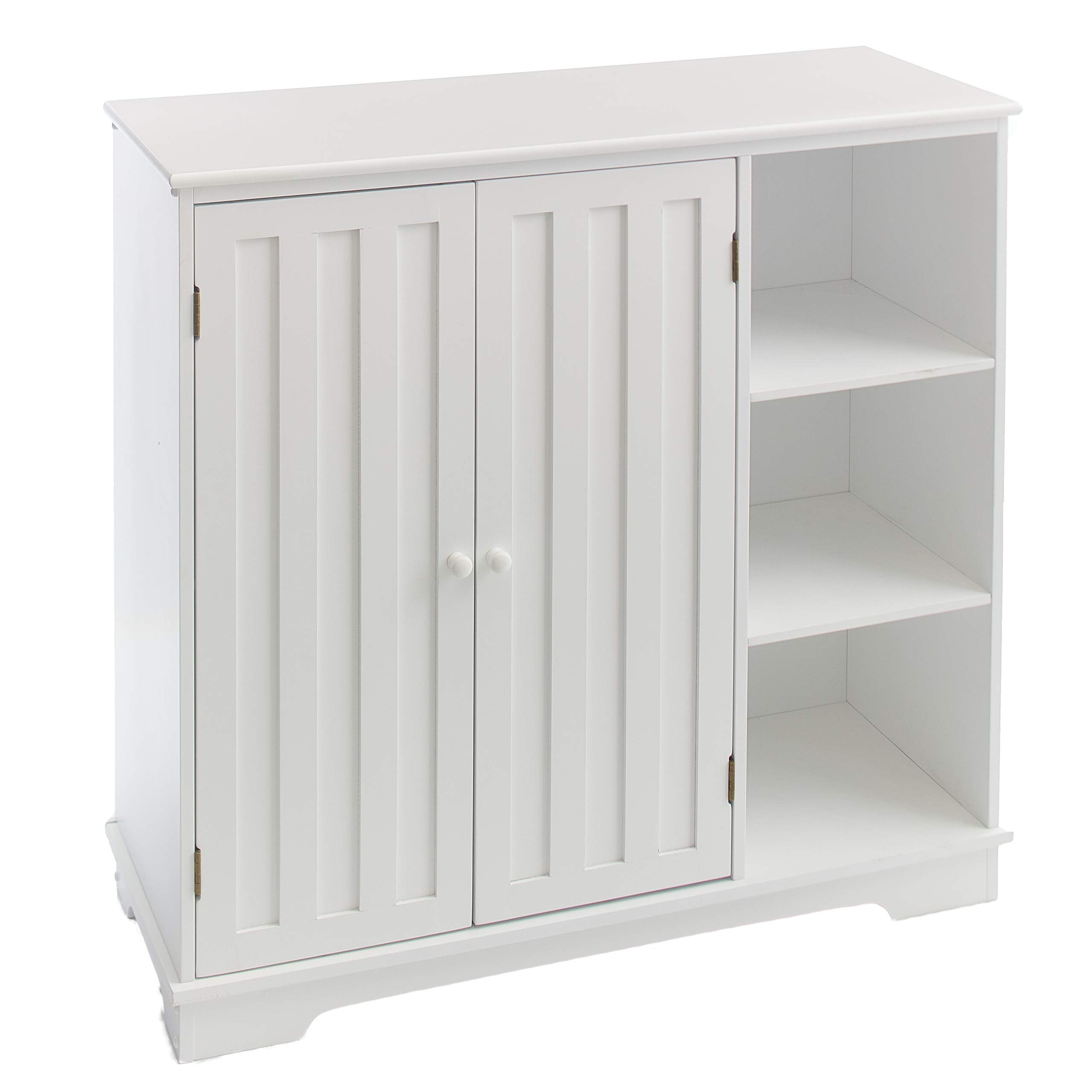 Beadboard Wooden Storage Cabinets or Baskets - White Storage Unit