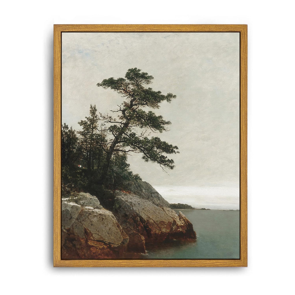 Roslynity Framed Canvas Wall Art Vintage Print Paintings The Old Pine Landscape Rustic Tree Nature Retro Aesthetic Antique Artwo