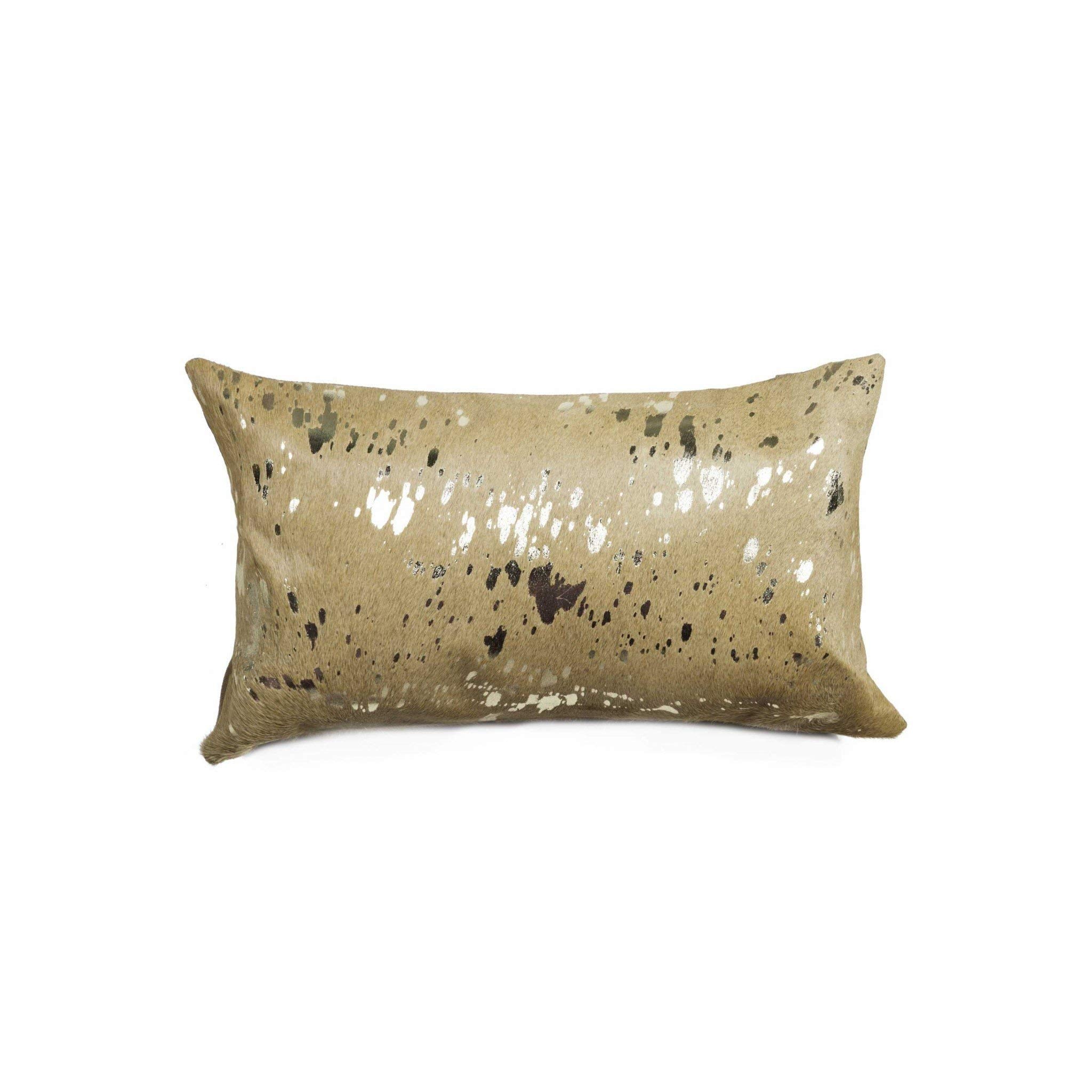HomeRoots Cowhide Pillow12X20 Grey