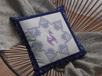 HomeRoots Purple On Indigo Broadcloth 20â€ Gray Purple Horse Indoor Outdoor Throw Pillow