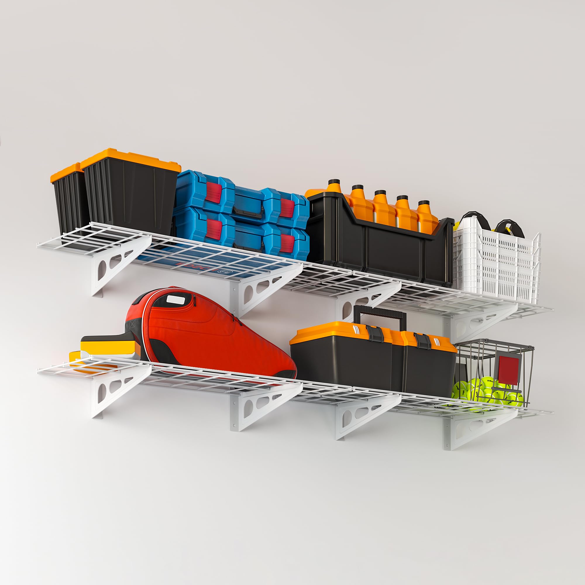 Eshelf 1X6 Ft Garage Shelving, 2-Pack Wall-Mounted Shelves For Garage, Kitchen, Pantry Storage, 600 Lbs Total Load Capacity Gara