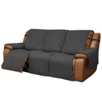 Easy-Going Oversized Recliner Sofa Cover, Reversible Couch Cover For 3 Seat Recliner, Split Sofa Cover For Each Seat With Elastic Straps For Kids, Dogs, Pets (3 Seater, Dark Gray/Dark Gray)