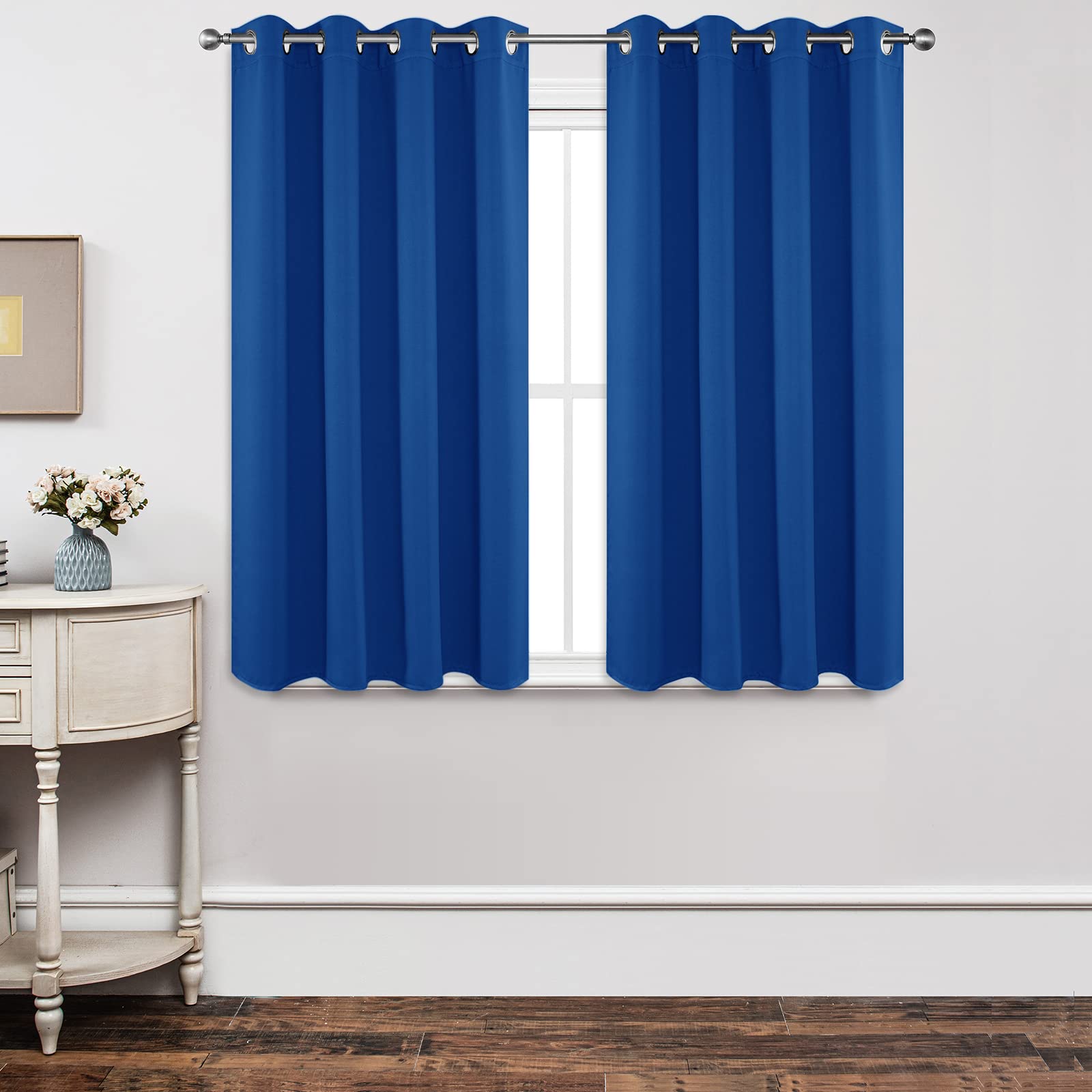 Joydeco Blackout Curtains 45 Inch Length 2 Panels Set, Thermal Insulated Long Curtains& Drapes 2 Burg, Room Darkening Grommet Cu