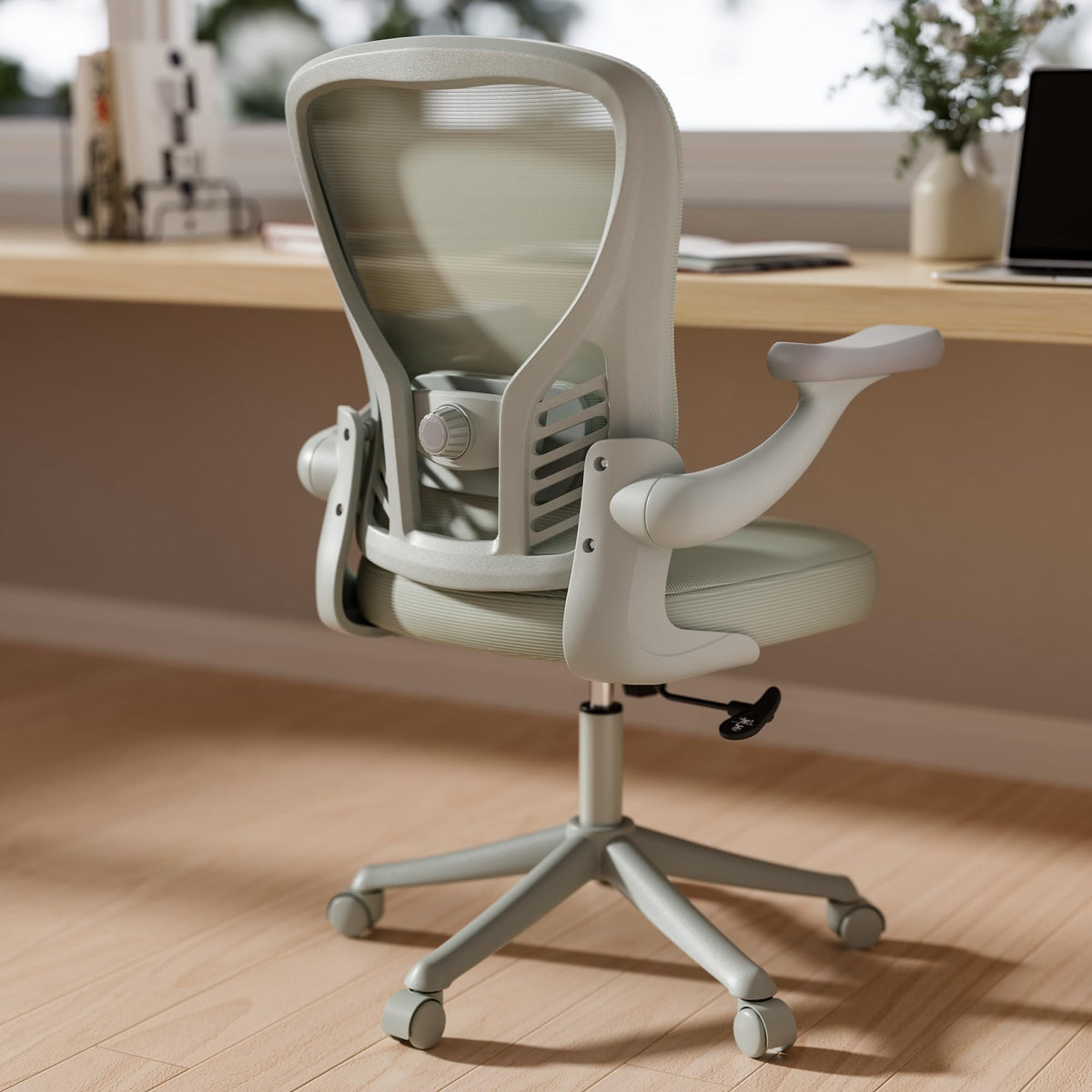 Gyi Computer Desk Chair, Ergonomic Office Desk Chairs With Mesh Back, Adjustable Lumbar Support, Height, 3D Flip-Up Arms, Wheels