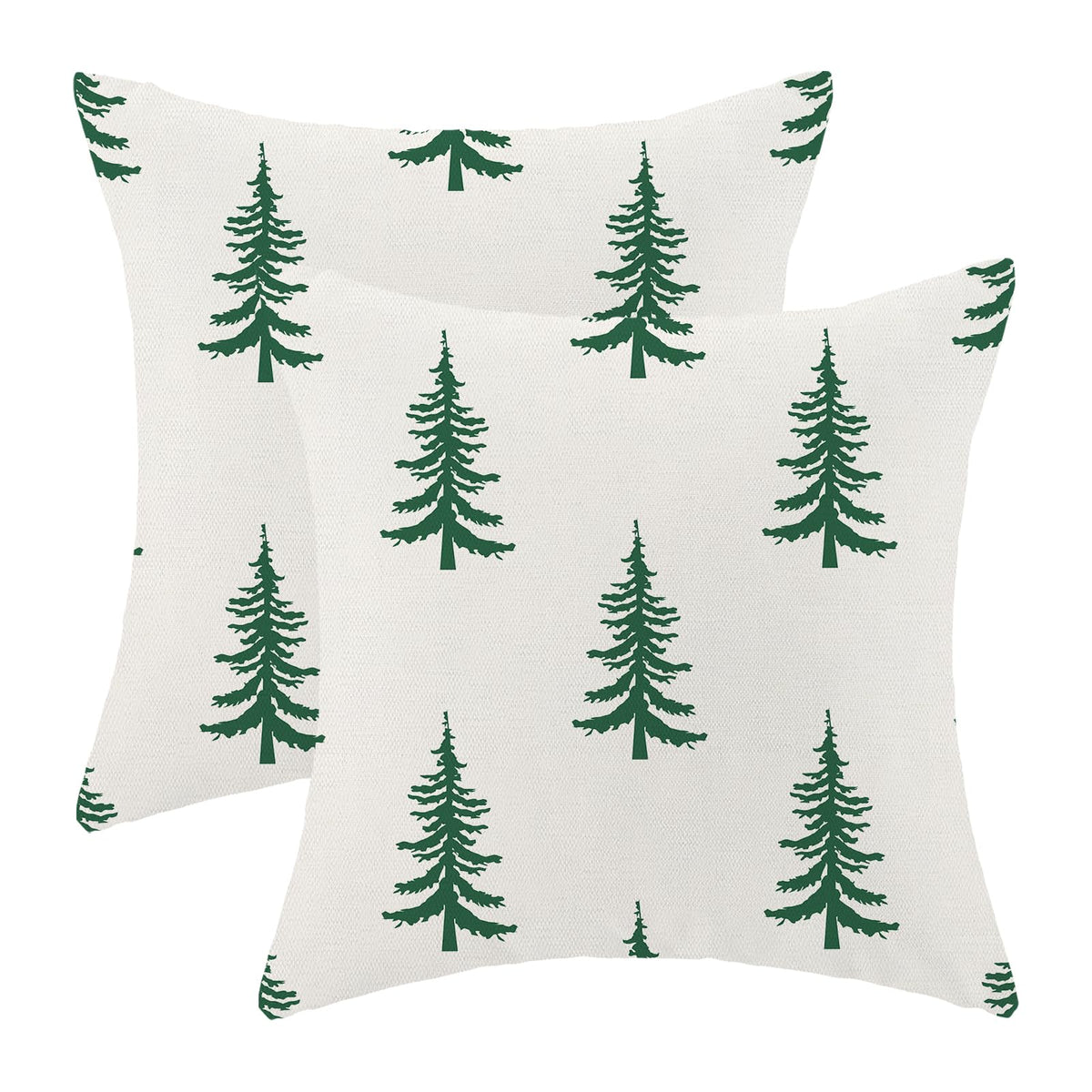 Cxmeifly Christmas Pillow Covers 24X24 Inch Set Of 2 Cream Sage Green Christmas Tree Decor Throw Pillows Winter Xmas Holiday Out