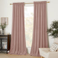 Nicetown Dusty Pink Velvet Curtains 90 Inches Long 2 Panels Set (52-Inch Wide), Thermal Insulated Sound Reducing Blackout Curtai