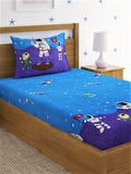 Home Sizzler 144 Tc Microfibre KidS Space Single Bedsheet With 1 Pillow Cover