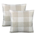 Vakado 20X20 Inch Throw Pillow Covers Farmhouse Buffalo Plaids Rustic Beige White Retro Check Square Decorative Cushion Cases Ho