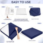 Preboun 6 Pack Outdoor Chair Cushions, 19' X 19' X 3' Patio Chair Cushion Waterproof Outdoor Seat Cushions With Ties Replacem