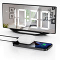 Digital Alarm Clocks for Bedrooms,8.7 LED Mirror Electronic Clocks with 2 USB Charger Ports,7 Levels Brightness & Alarm Volume,D