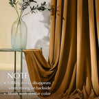 Lazzzy Velvet Curtains Brown Thermal Insulated Drapes For Bedroom Living Room Darkening 102 Inches Long Window Treatments Luxury Rod Pocket 2 Panels Gold Brown