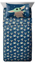 Jay Franco Star Wars The Mandalorian Hello Grogu Twin Size Sheet Set - 3 Piece Set Super Soft And Cozy Kids Bedding - Fade Resis