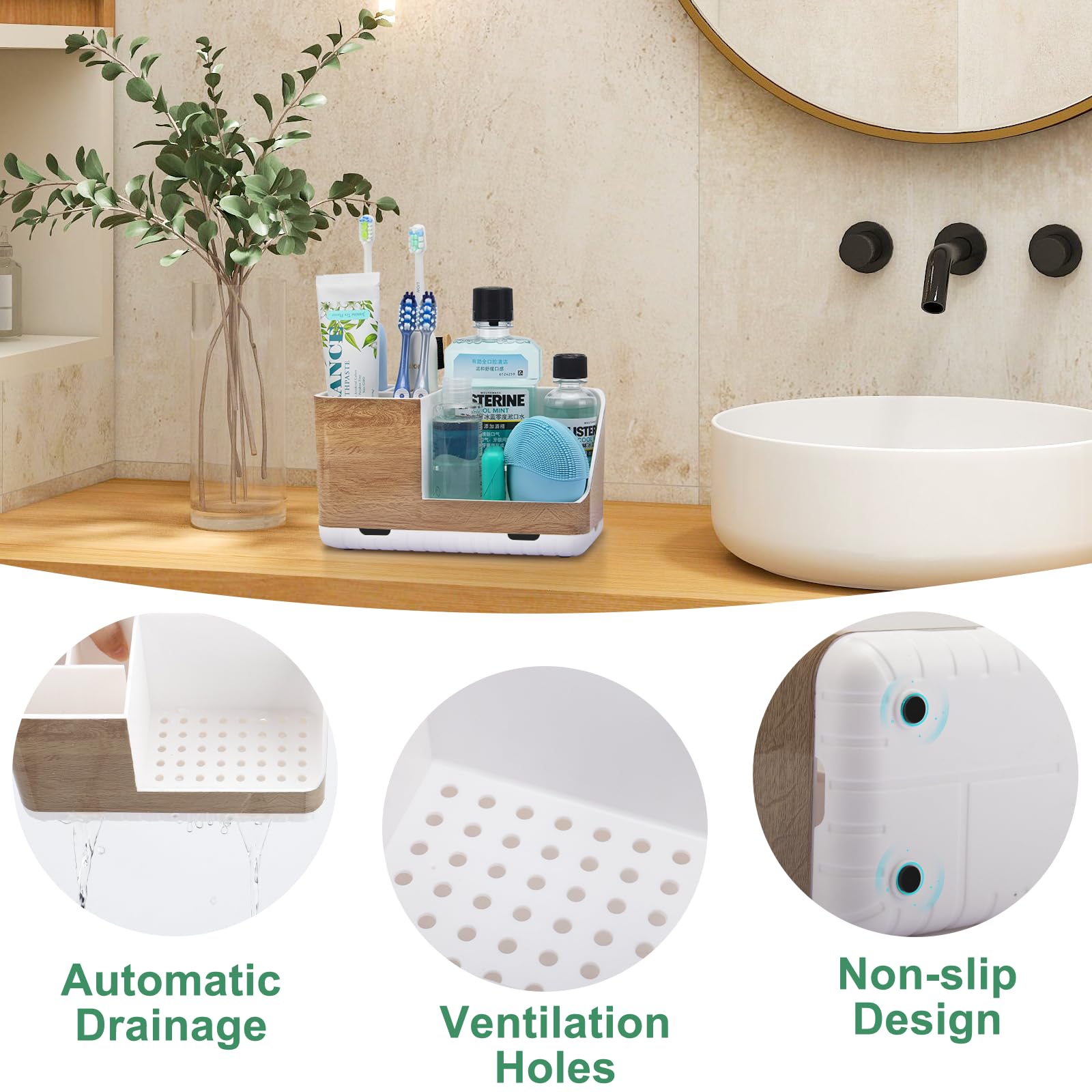 Parkmani Toothbrush Holders For Bathrooms Countertop Organizer And Storage, Kids Electric Toothbrush And Toothpaste Holder, Bath