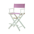 Casual Home 220-01/021-22 Director Chair, 24" - Counter Height, Whiteframe/Pink Canvas