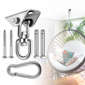 Hammock Hanging Kit,Hanging Chair Hardware 360°Rotating 1200 Lb Capacity Hammock Hooks Heavy Duty,Hammock Chair Hanging Kit & Swing Ceiling Hook Snap For Hammock Chair Stand,Seat,Tree,Yoga,Gym(Silver)