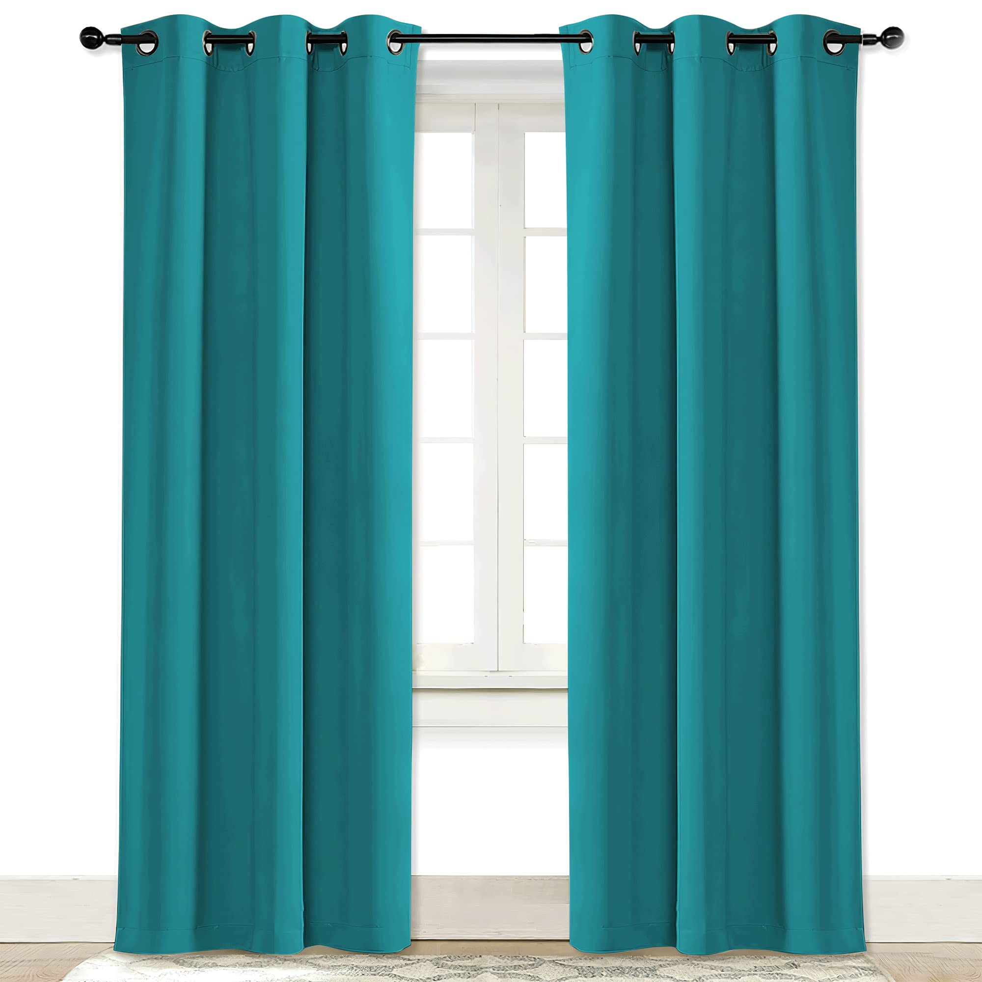 NICETOWN Room Darkening Curtain for Kids Bedroom Nursery Essential Thermal Insulated Solid Grommet Top Drape Panel for Girl Room