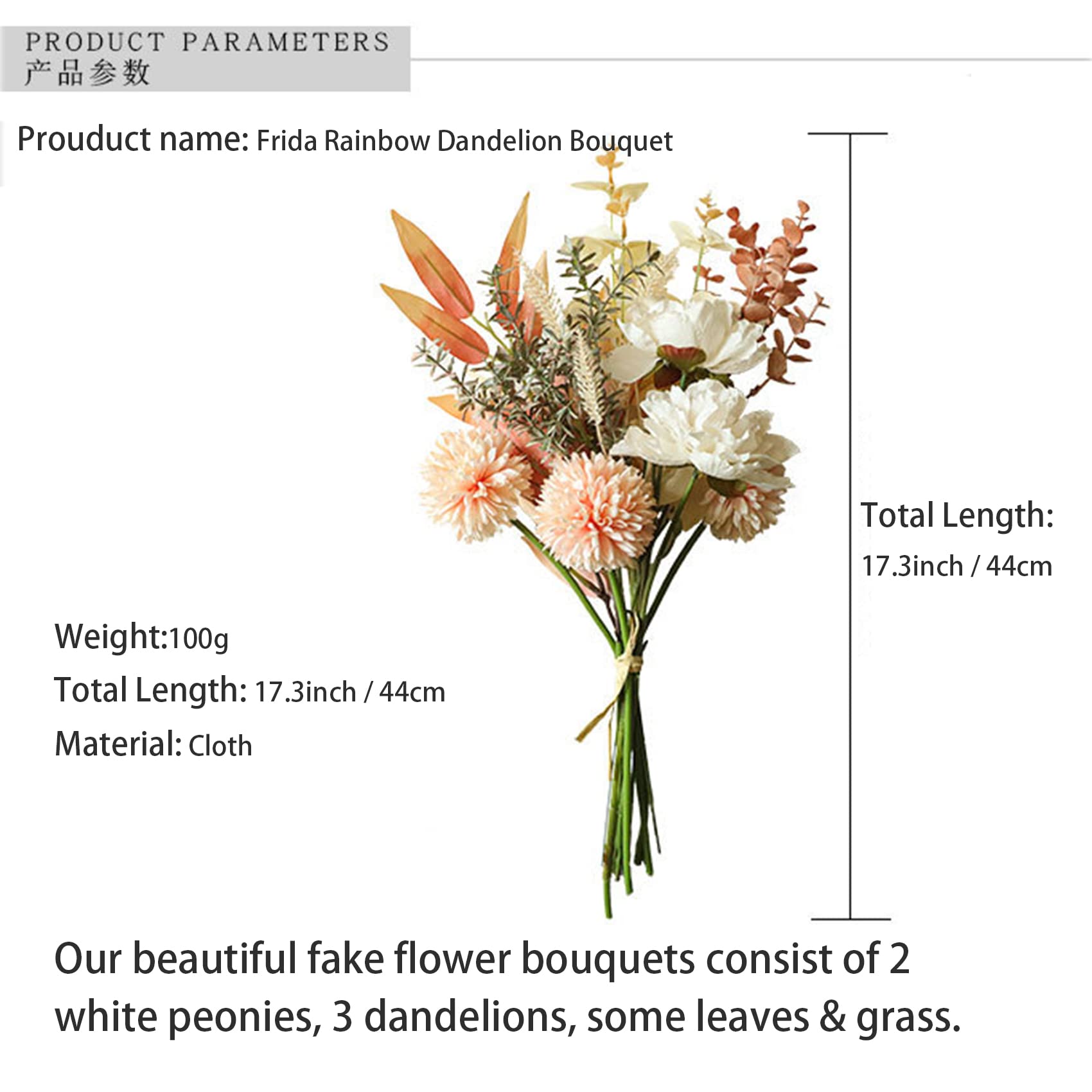 Hanlongyu Artificial Silk Flowers For Home Decor And Wedding, Faux Flower Dining Table Centerpiece. Artificial Plants Peach Flow