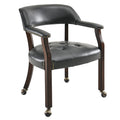 Leemtorig Large Dining Chairs With Casters And Arms, Rolling Dining Chairs With Wheels, Accent Game Poker Chairs, Boss Caption'S