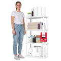 IRIS USA 4-Shelf Light Duty Plastic Storage Shelves, 200lb Capacity, 48 H x 24 W x 12 D, Medium Modular Shelving Unit Storage Or