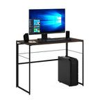 Furinno Riau No Tool/No Assembly/Folding Metal Frame Computer Desk, Rustic Oak/Black, 39 Inch
