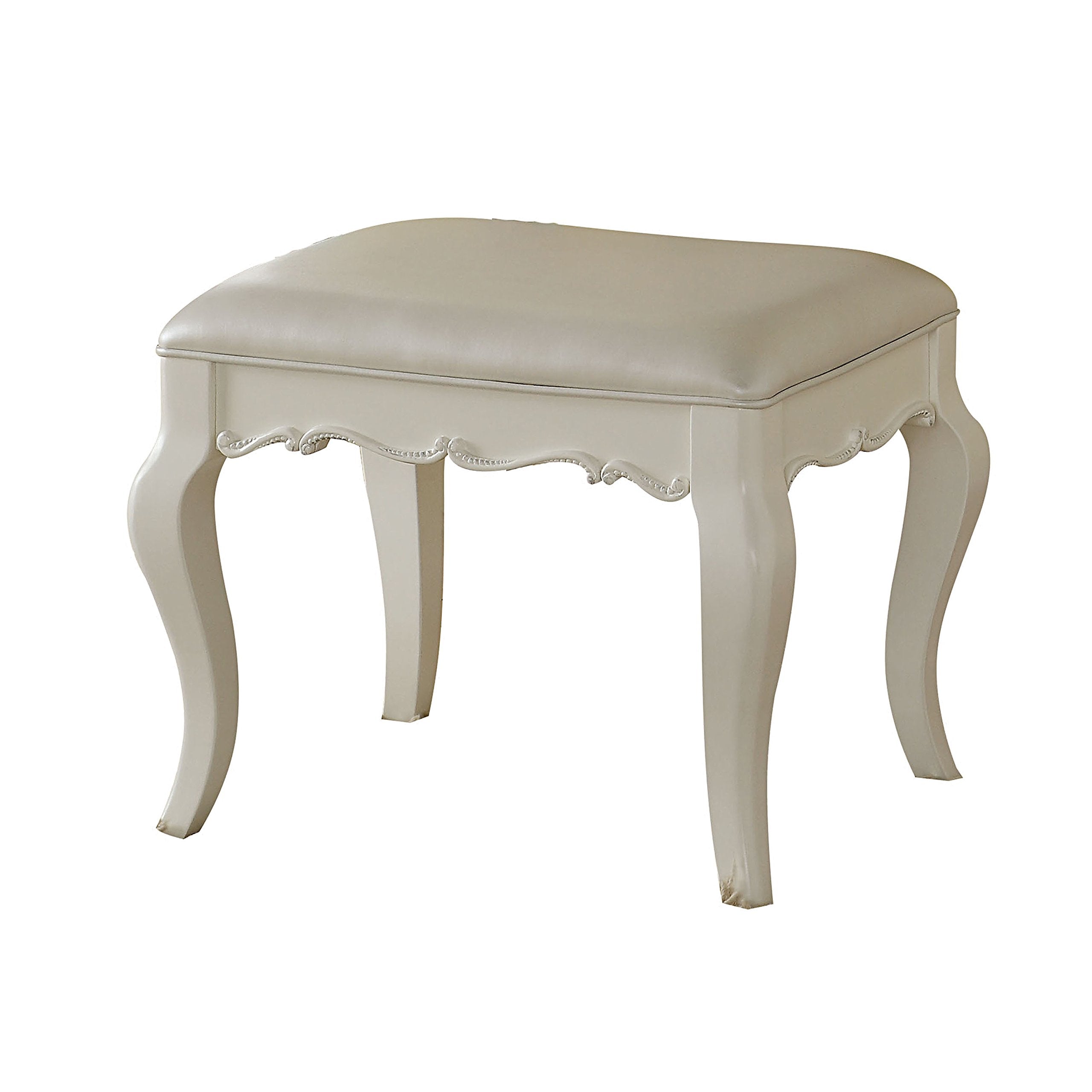 ACME Furniture Edalene Vanity Stool, Pearl White