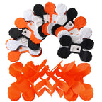 Black-White Orange Halloween Party-Decorations Streamers-Garland - 12Pcs 4-Leaf Clover Paper Streamer,Graduation Wedding Birthda