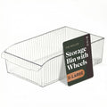 BINO | Plastic Storage Bins with Wheels, XLarge | THE ROLLER COLLECTION | Clear Storage Bins for Organization | Clear Container