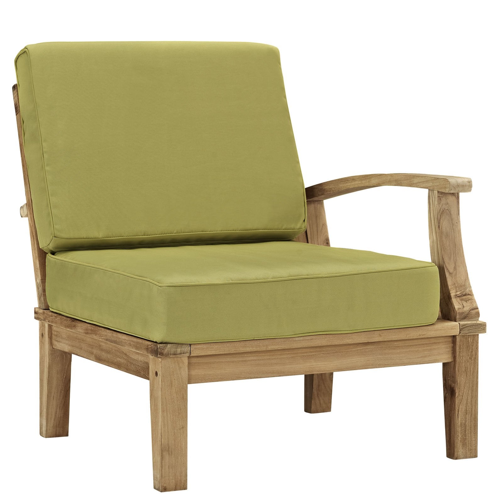 Lexmod Marina 6-Piece Outdoor Patio Teak Sofa Set, Natural Peridot