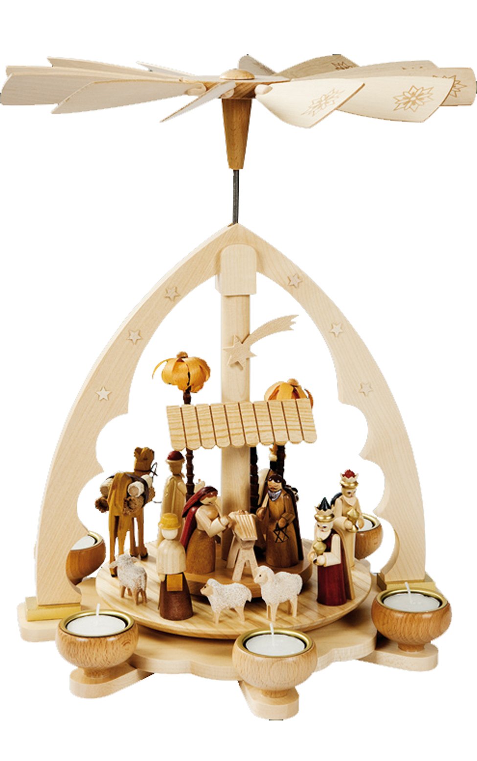 Alexander Taron Seasonal Decorative Richard Glaesser Pyramid Nativity 15.75&quot;H X 12&quot;W X 13&quot;D