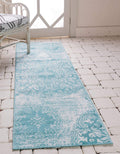 Unique Loom Sofia Collection Area Rug - Grand (2 x 9 10 Runner, Turquoise/ Ivory)