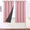 LEMOMO 100% Blackout Curtains 52 x 72 Inch/Pink Curtains 2 Panels with Black Lining Room Darkening Thermal Insulated Bedroom Cur