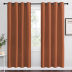 NICETOWN Halloween Burnt Orange Insulated Curtains Blackout Draperies - Triple Weave Microfiber Home Thermal Insulated Solid Rin