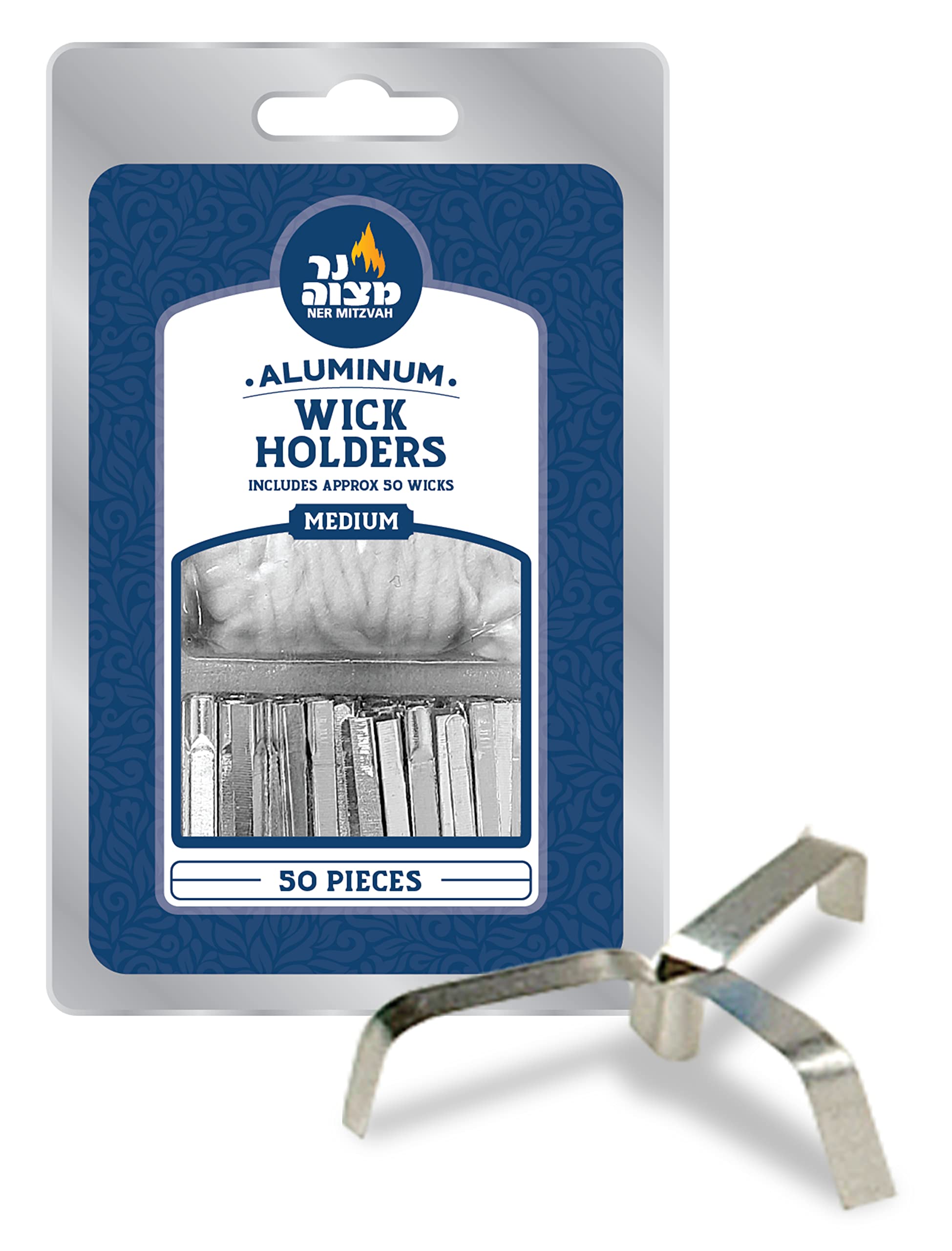 Aluminum Wick Holders - 50 Pack (Approx.) - for Stand Up Wicks in Oil Cup Candle - Multipurpose Use - by Ner Mitzvah