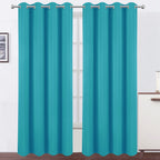 Lemomo 100% Blackout Curtains 52 X 84 Inch/Teal Curtains 2 Panels With Black Lining Room Darkening Thermal Insulated Bedroom Cur