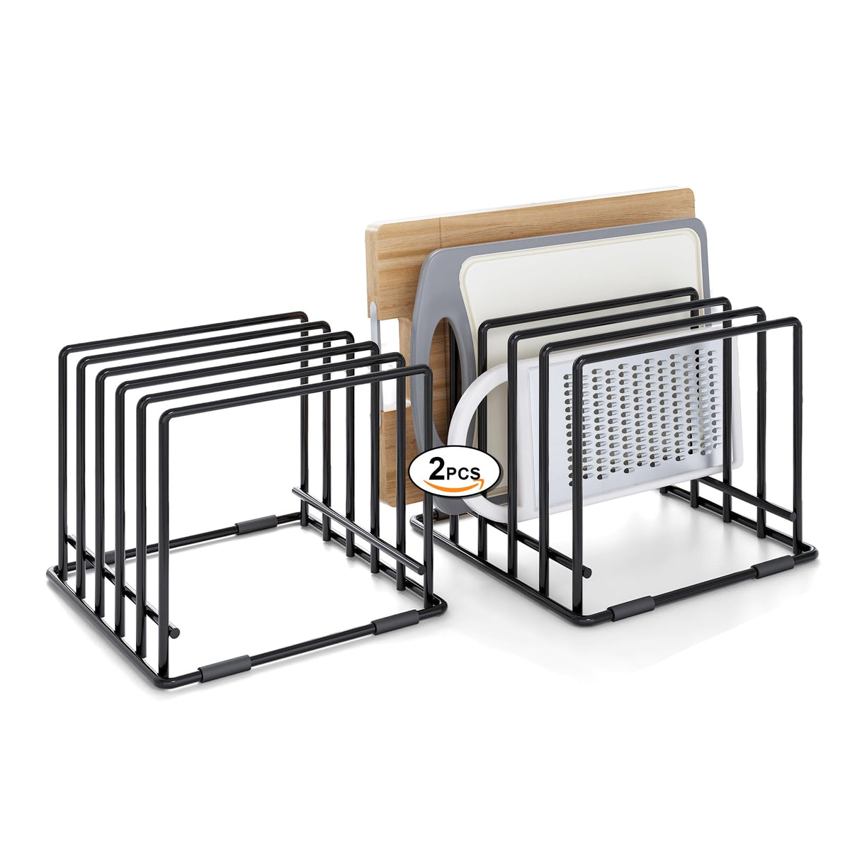 Veepus 2pack 5slot baking storage scratchresistant cookie tray organizer with antislip frame for kitchen cabinet  portable 