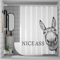 Mahrokh Funny Donkey Shower Curtain Waterproof Fabric Shower Curtain Set Washable Farmhouse Bathroom Decor Bath Curtains with 12