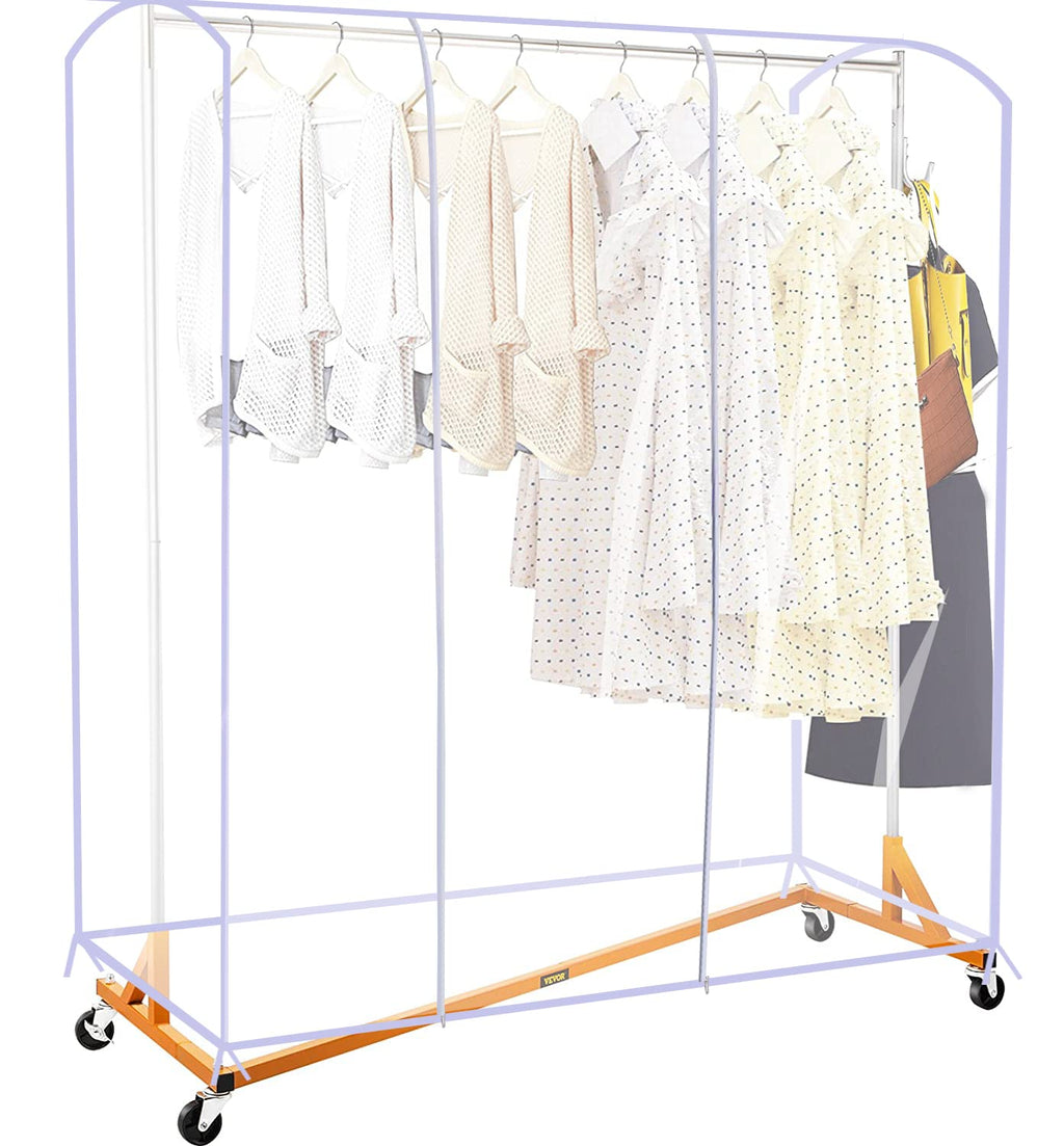 Ruibo Clear Garment Rack Cover For Clothes Rack Cover With 2 Durable Zipper/Clothing Waterproof, Dustproof Protector (M:59X20X60