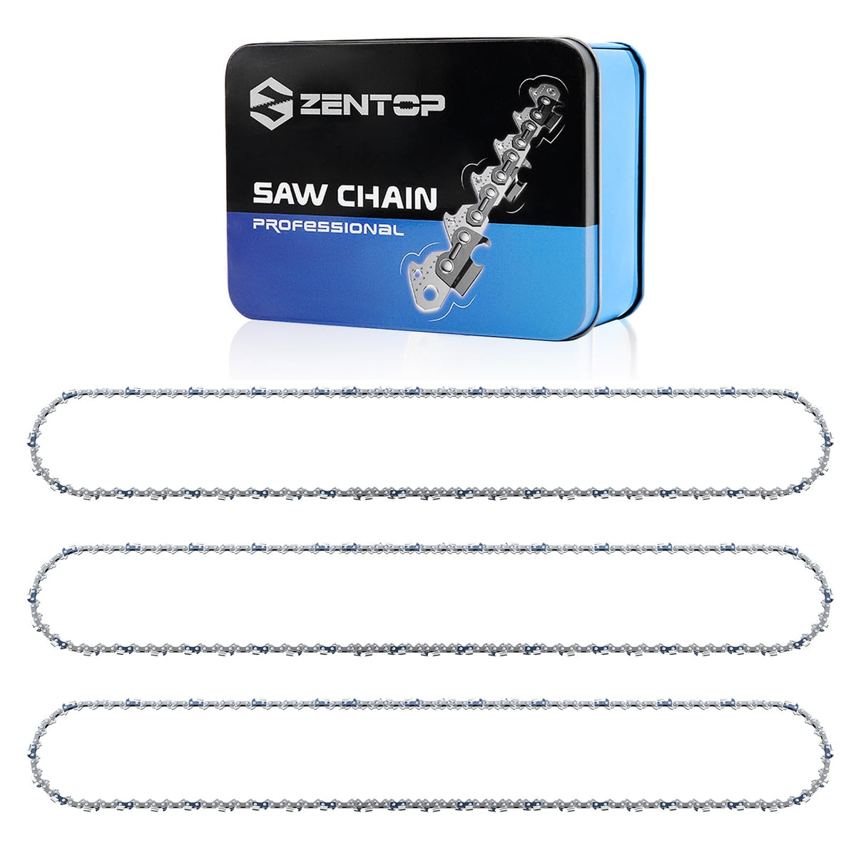 Zentop 16 Inch Chainsaw Chain 3 Pack 3/8' Lp Pitch - .043' Gauge - 55 Drive Links Compatible With Stihl Ms170 Ms171 Ms180C Cha
