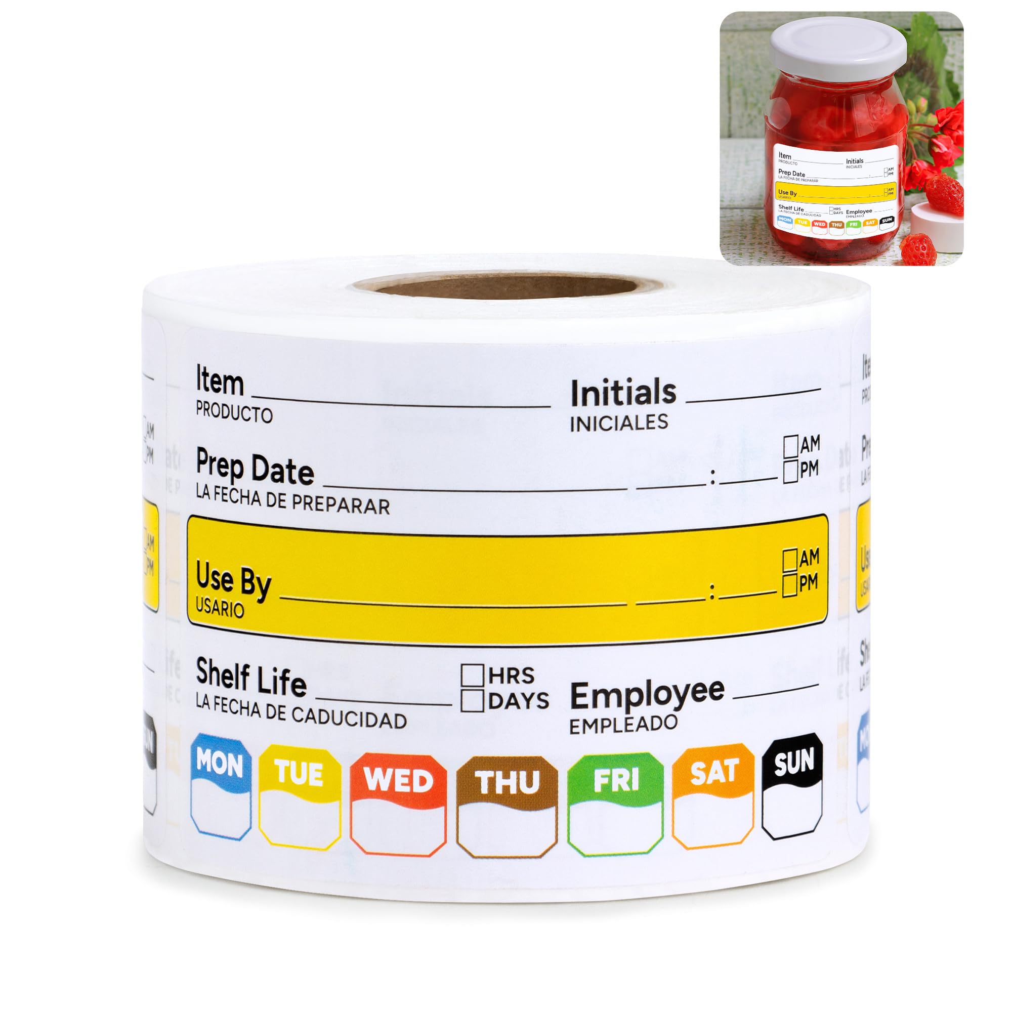 300 Pcs Restaurant Quality Shelf Life Food Rotation Labels, 2    X 3    Self-Adhesive Removable Freezer Food Labels Stickers, Pe