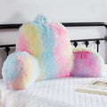 Hobed Life Faux Fur Backrest Pillow For Kids, Teen Reading Pillow With Arms, Fluffy Back Support Pillow For Sitting Up In Bed/Co