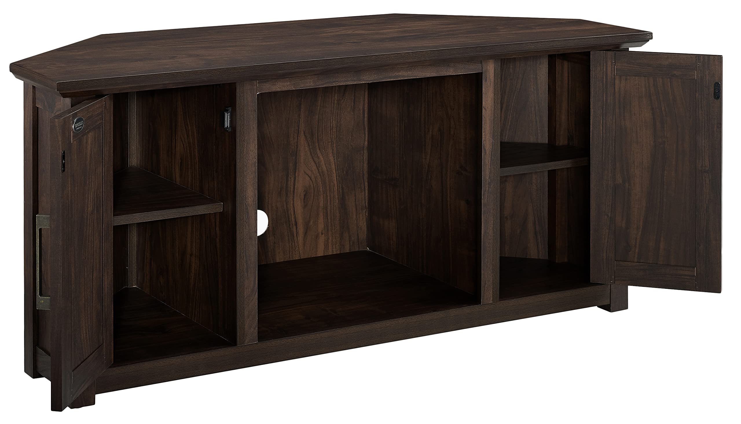 Crosley Furniture Camden TV Stand for 50+ inch TVs, Entertainment Center with Adjustable Storage Shelves, Dark Walnut