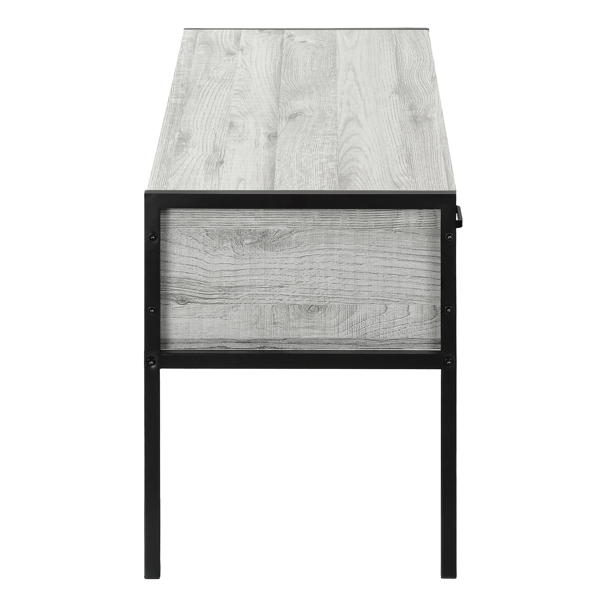 Monarch Specialties 2875 Tv Stand, 48 Inch, Console, Media Entertainment Center, Storage Drawer, Living Room, Bedroom, Laminate, Metal, Grey, Black Stand-48, 47.25&quot; L X 15.75&quot; W X 19.75&quot; H