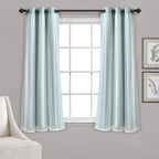 Lush Decor Sheer Grommet Curtains With Insulated Blackout Lining, Window Curtain Panels, Pair, 38''W X 63''L, Blue- Curtain With