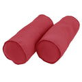 Blazing Needles Corded Twill Bolster Pillows (Set of 2), 20" x 8", Berry Berry, 2 Count