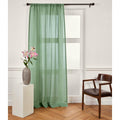 Solino Home Linen Sheer Curtain 96 Inches Long - Aspen Green 100% Pure Linen European Flax Window Sheer Curtain Panel 52 X 96 In