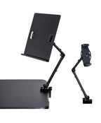 Trendesks Document Copy Holder And Tablet/Cellphone Holder 2-In-1 (Black), Full Motion, Pull To Adjust Height, Angle And Directi