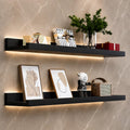 Craftsline Picture Ledge Shelf for Wall, Solid Wood Nursery Book Shelves 2 Packs, Floating Ledge Shelves for Kids Room Bedroom